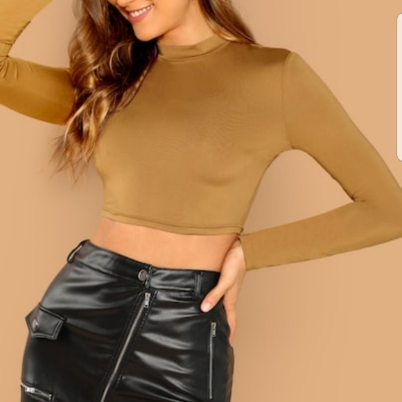 BUY 1 GET 1 FREE GOLD SILK CROP TOP - Picture 4 of 4